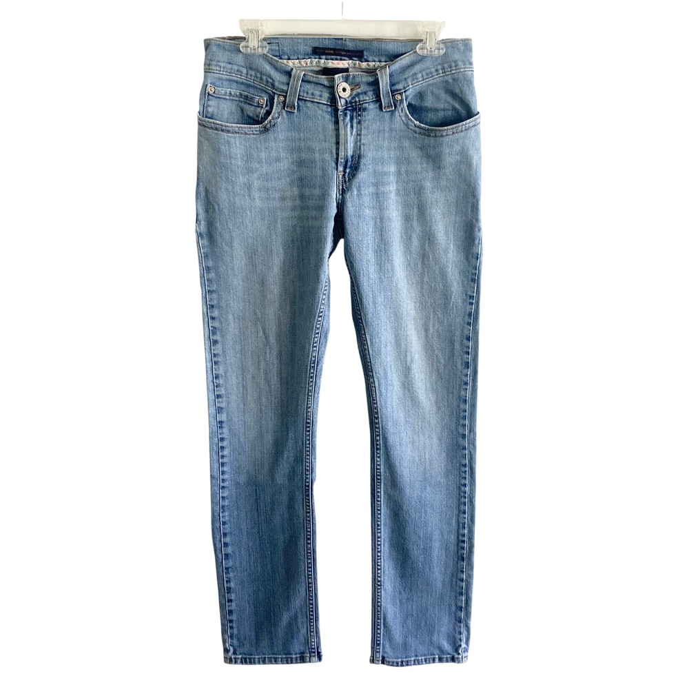 Levis 542 Pencil Jeans Womens 8 Medium Light Wash Flap Pocket Straight Leg Denim